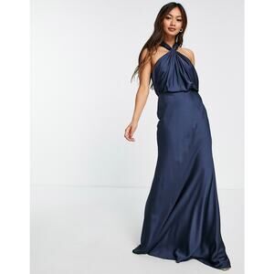 Navy Blue ASOS Formal Bridesmaid Maxi Dress